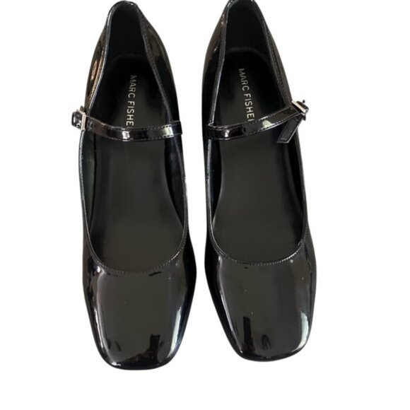 Marc Fisher Palie Black Patent Square Toe Mary Jane 8.5 - Picture 3 of 7